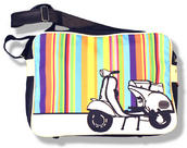 View Item Retro Mod Vespa Scooter Stripes Shoulder Flight Bag